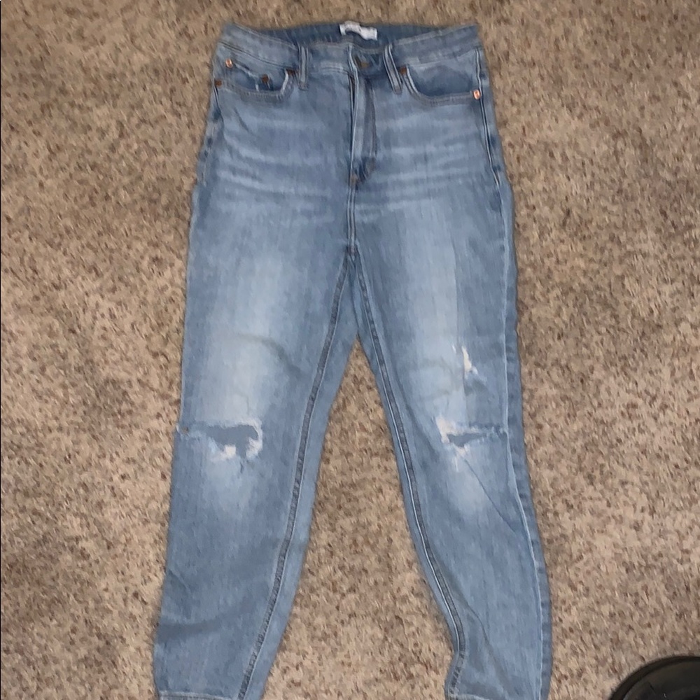 Elizabeth and James Blue Skinny Jeans with Distressed Details